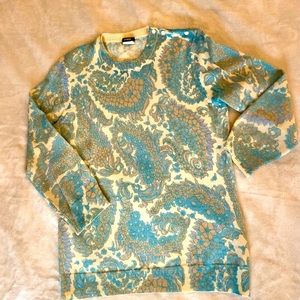 J Crew paisley wool sweater like new